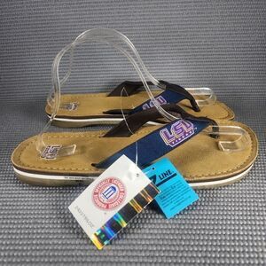 NWT Z Line LSU Tigers Flip Flops Men's Size 9 Memory Foam Comfort Sandals